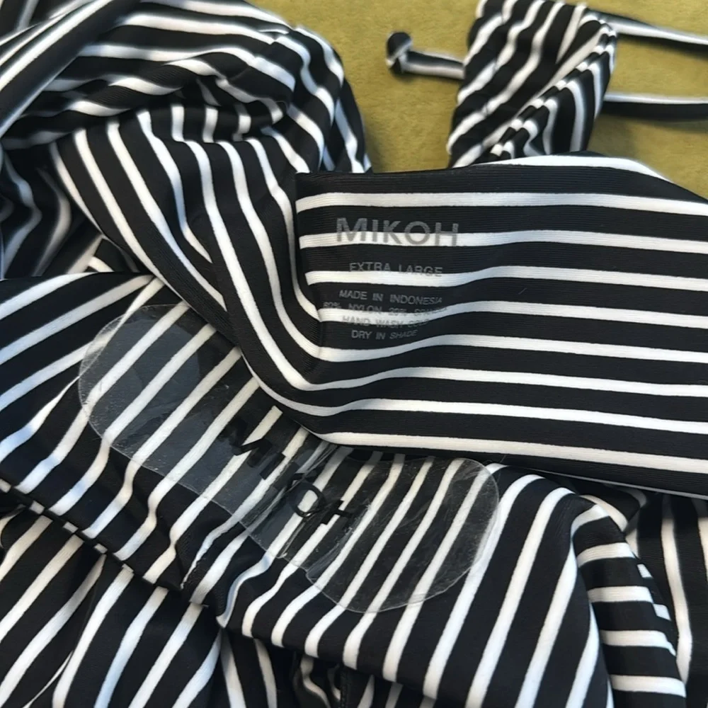 MIKOH Luana One Piece Swim Suit Black/White STRIPED XL 74 - Picture 16 of 16